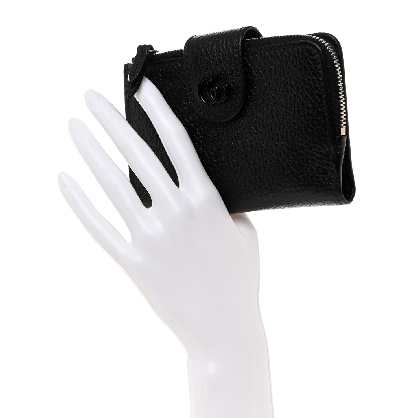 Dollar Calfskin Double G Wallet Black