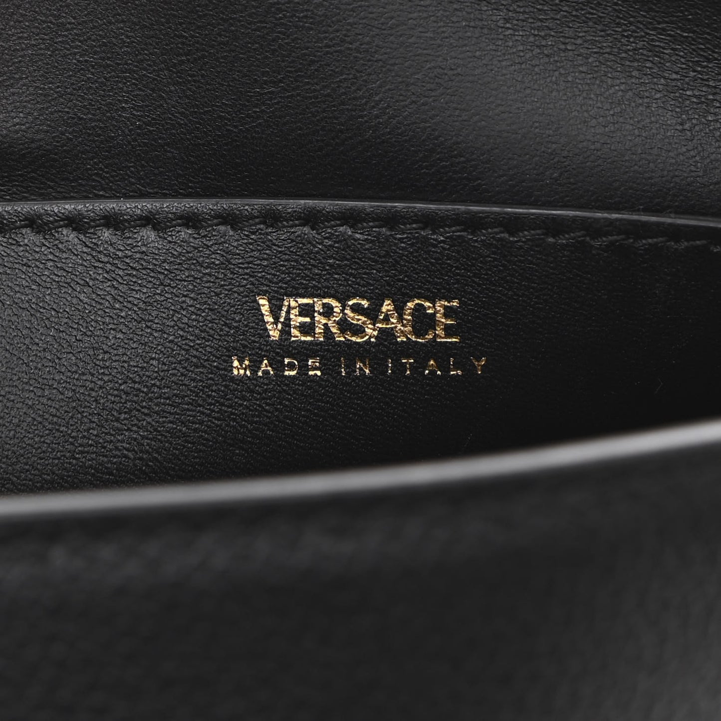 Grained Calfskin Small La Medusa Top Handle Bag Black