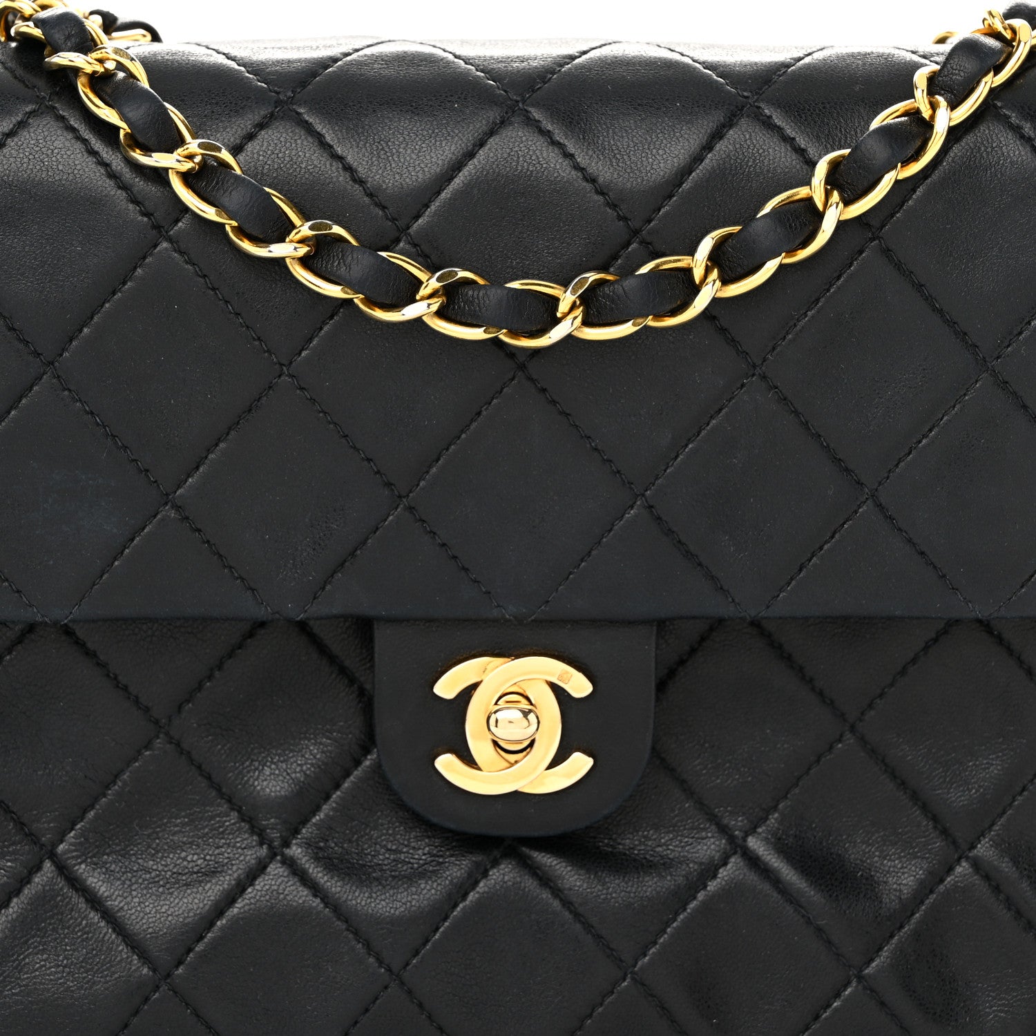 Chanel Lambskin Quilted Mini Square Flap Bag Black 8 of 14