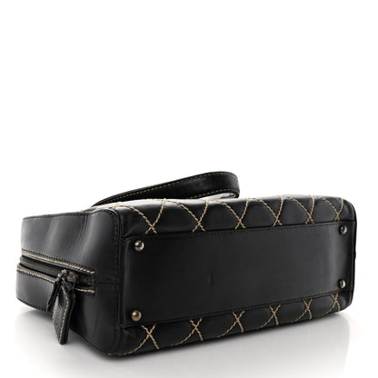 Chanel Calfskin Contrast Stitch Surpique Bowler Dark Brown 4 of 9