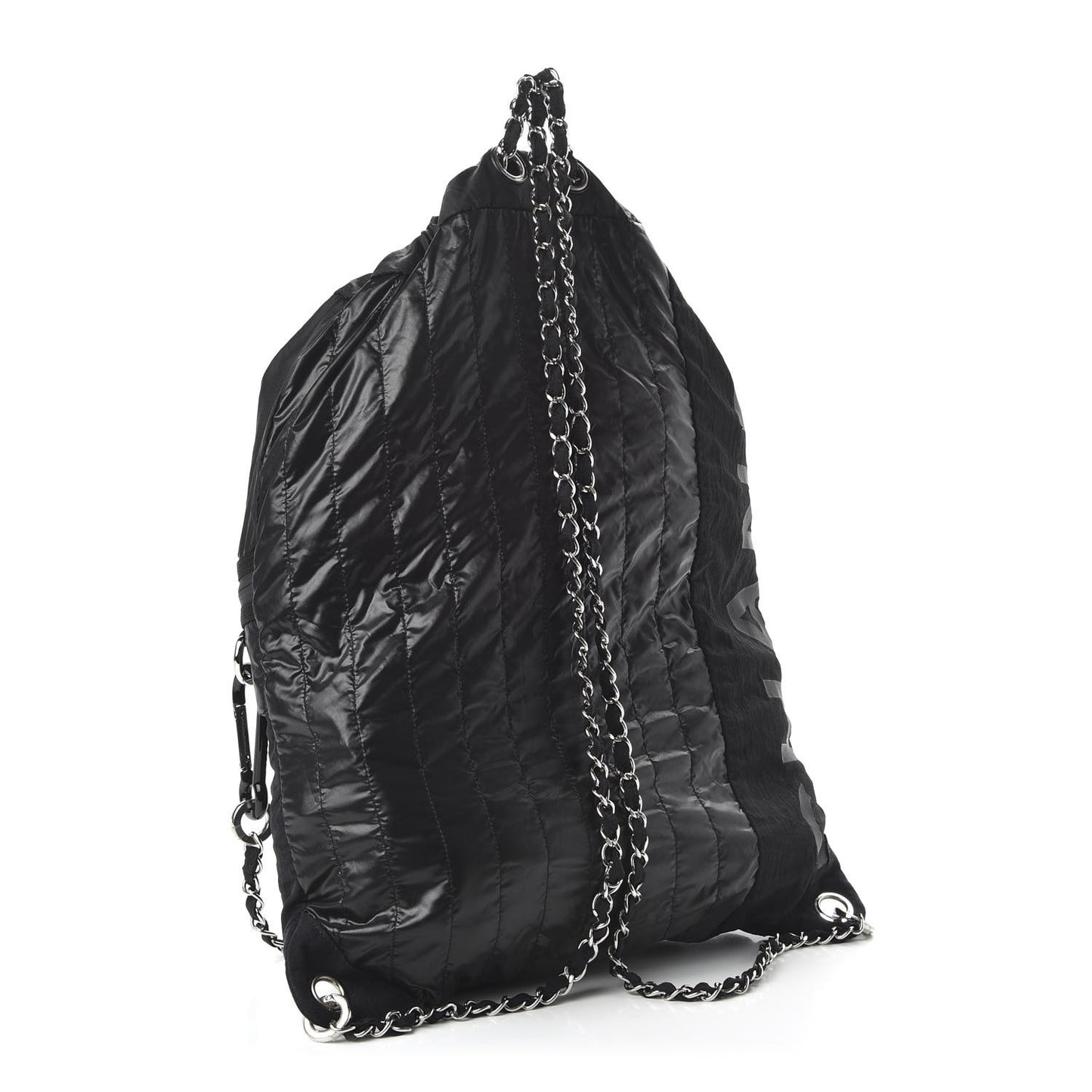 Nylon Drawstring Backpack Black