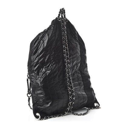 Chanel Nylon Drawstring Backpack Black 2 of 7