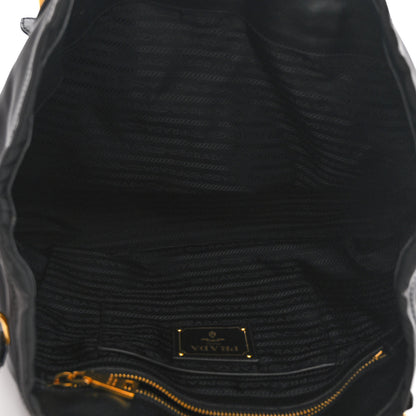 Prada Tessuto Nylon Soft Calfskin Shopping Satchel Black 5 of 9