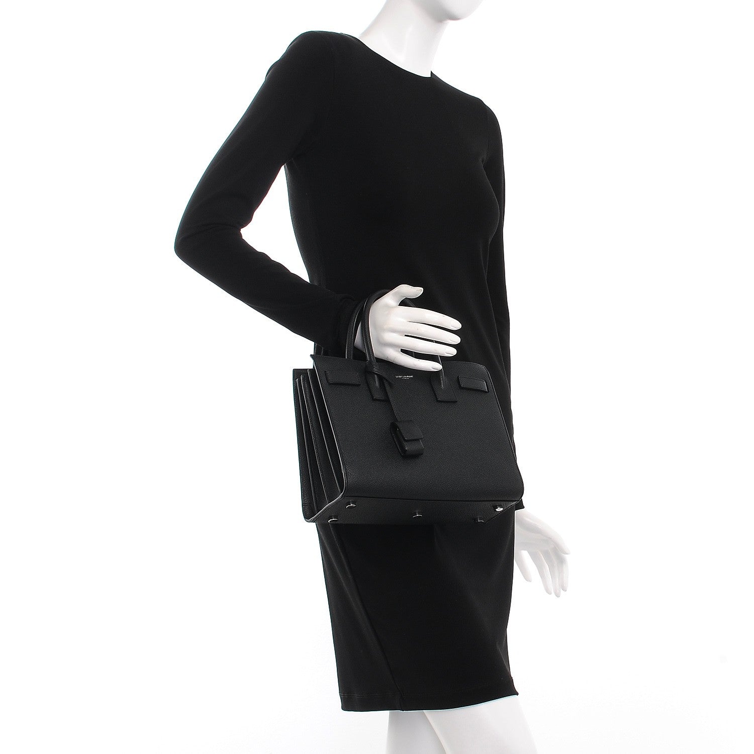 Saint Laurent Grained Calfskin Baby Sac De Jour Black 3 of 9