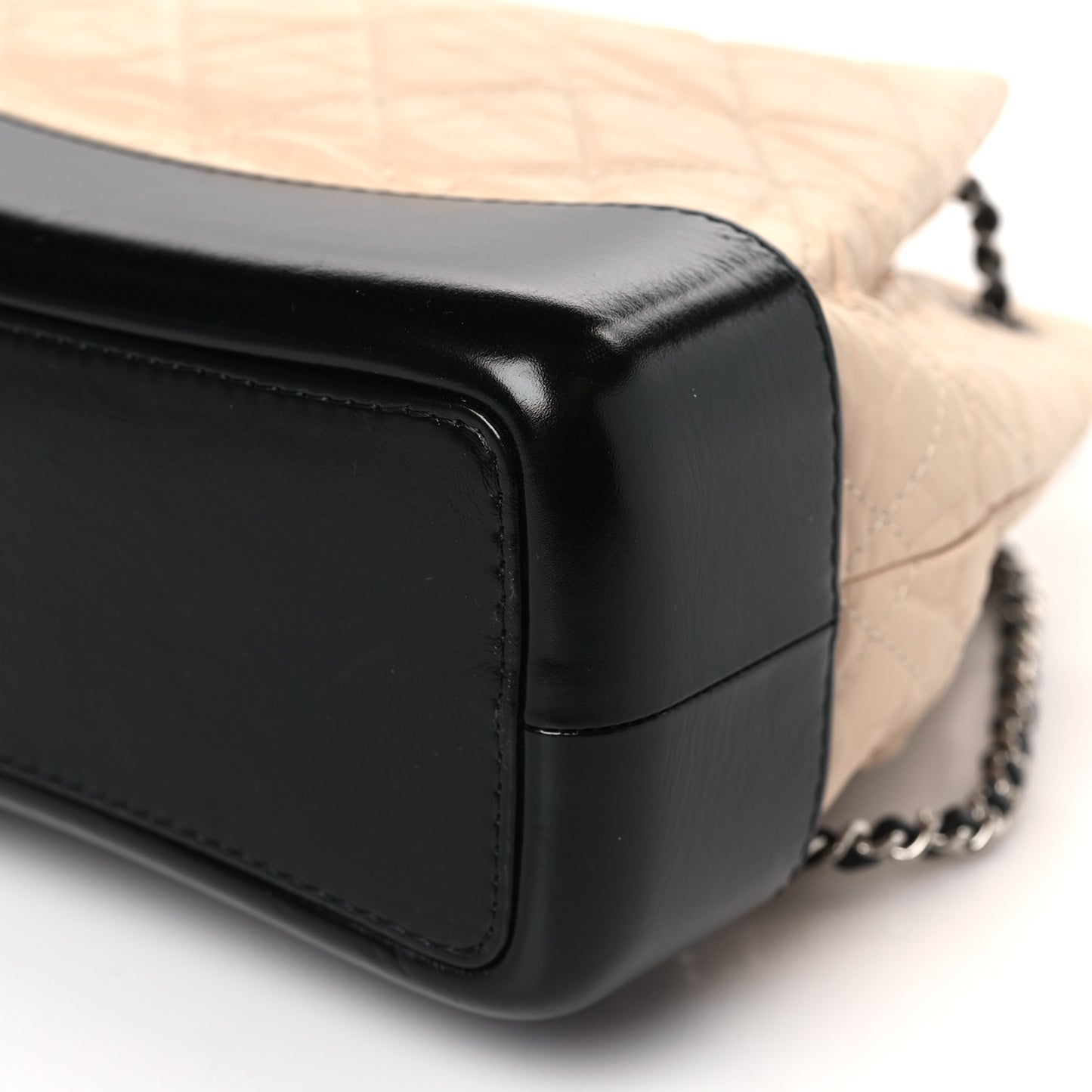 Aged Calfskin Quilted Small Gabrielle Backpack Beige Black