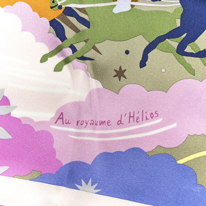 Hermes Silk Au Royaume d'Helios Scarf 70 Vert Amande Parme Ocre 5 of 5