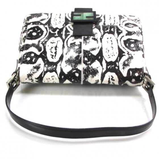 Snakeskin Mama Baguette Black White