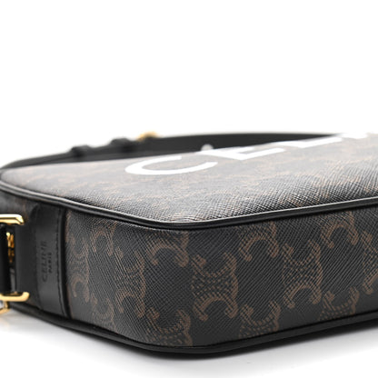 Celine Triomphe Canvas Medium Messenger Bag Black 10 of 11