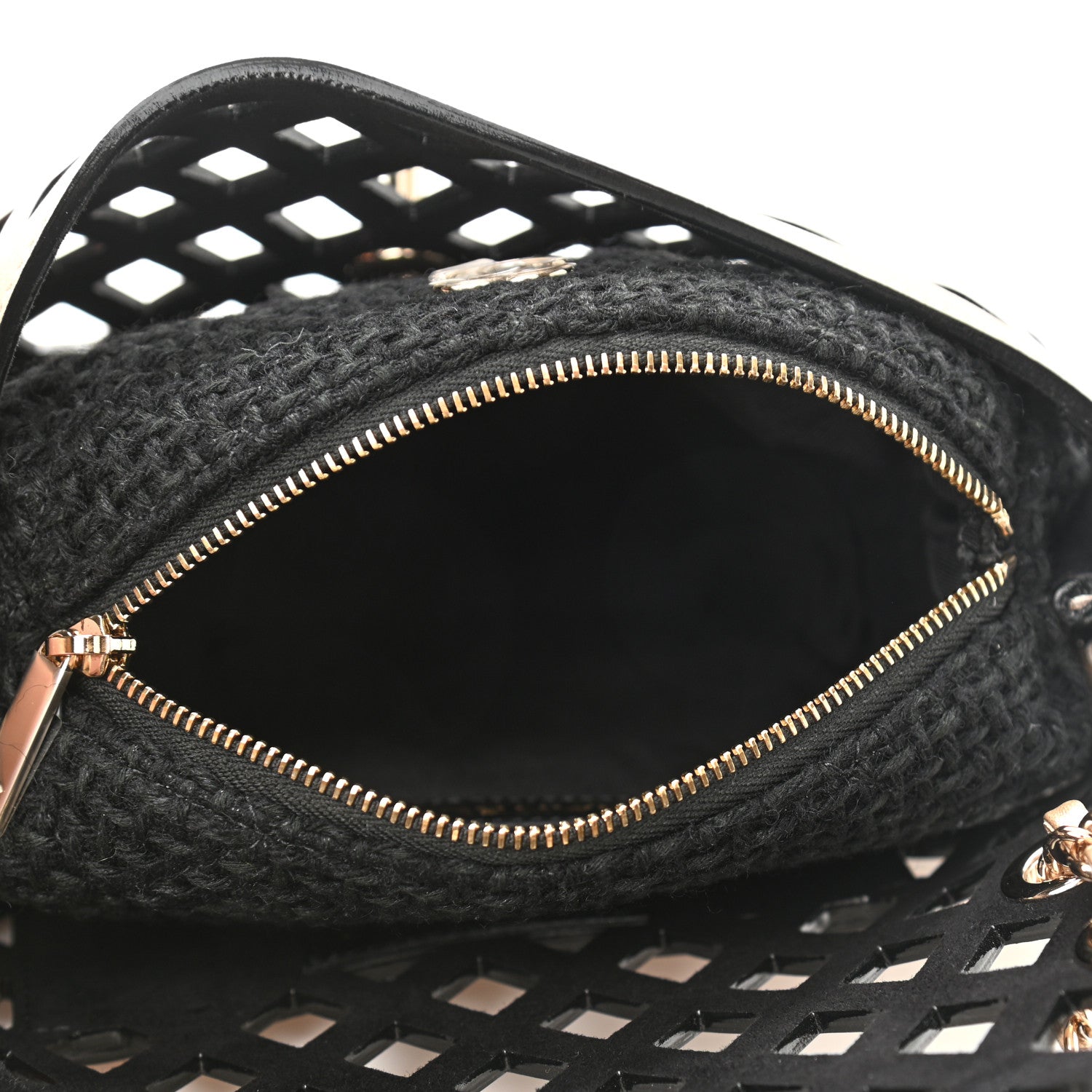 Chanel Metallic Lambskin Small Sea Through Flap Gold Black 6 of 14