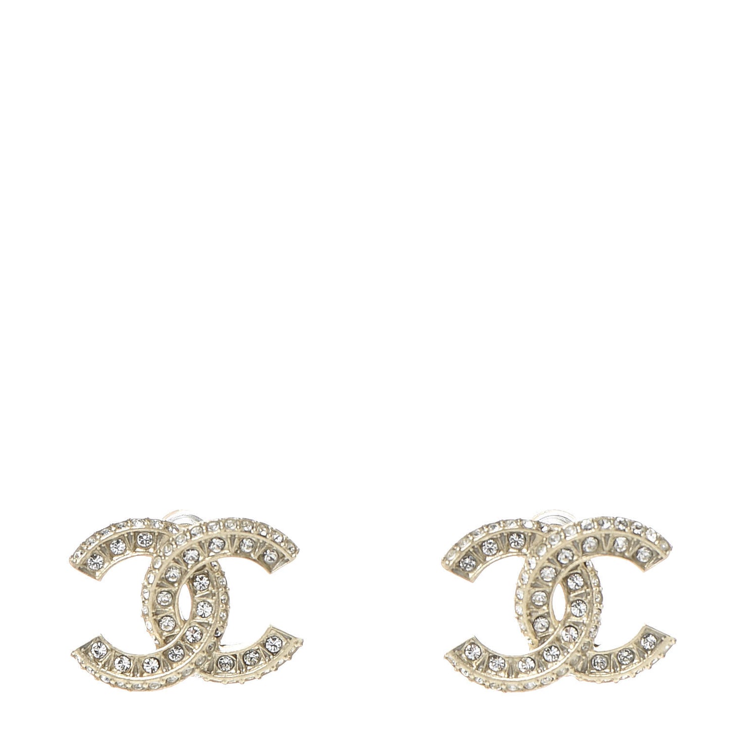 Crystal Timeless CC Earrings Light Gold