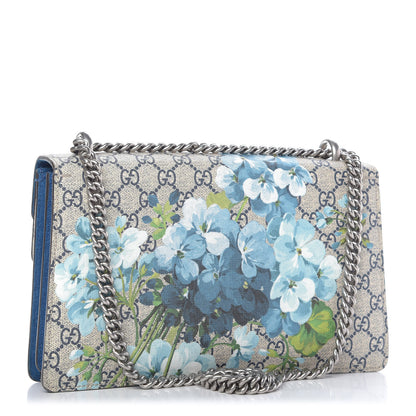 Gucci GG Supreme Monogram Blooms Small Dionysus Shoulder Bag Beige Navy Vintage Blue 4 of 10