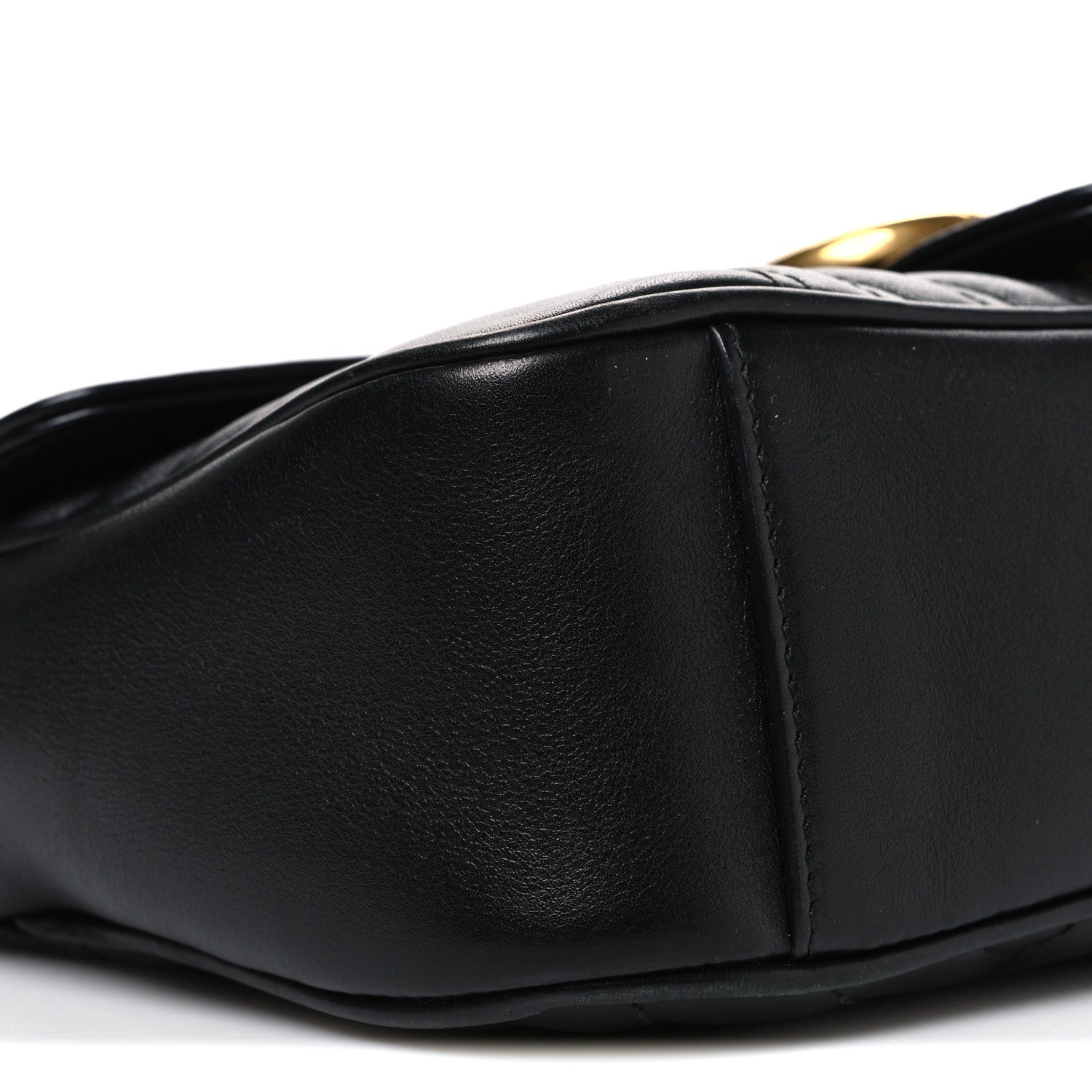 Gucci Calfskin Matelasse Small GG Marmont Shoulder Bag Black 9 of 10