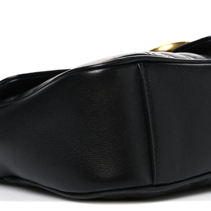 Gucci Calfskin Matelasse Small GG Marmont Shoulder Bag Black 9 of 10