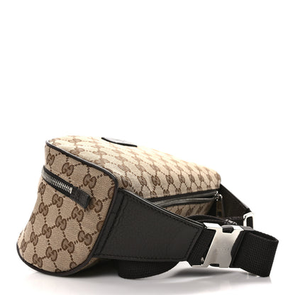 Gucci Monogram Dollar Calfskin Waist Pouch Beige Ebony Testa di Moro Marrone Scuro 3 of 9