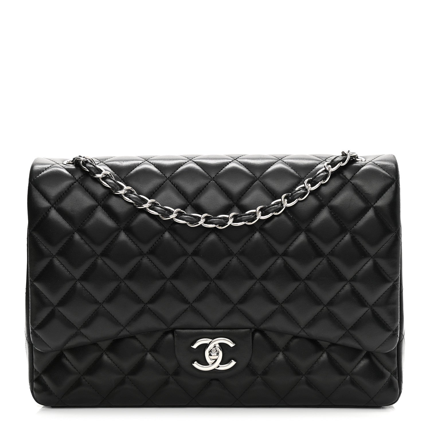 Chanel Lambskin Quilted Maxi Double Flap Black 1 of 14