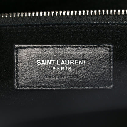 Saint Laurent Calfskin Crocodile Embossed Small Sac de Jour Black 6 of 12