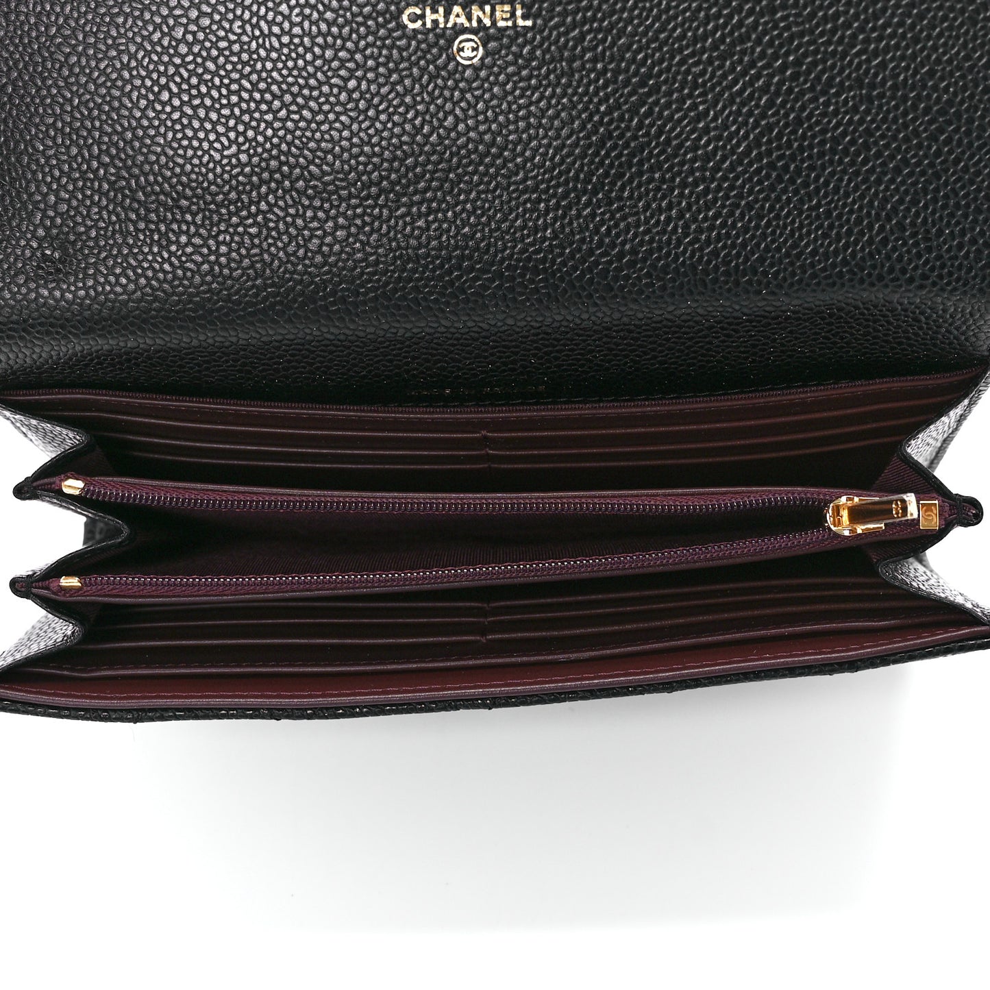 Caviar Quilted Large Flap Wallet Black
