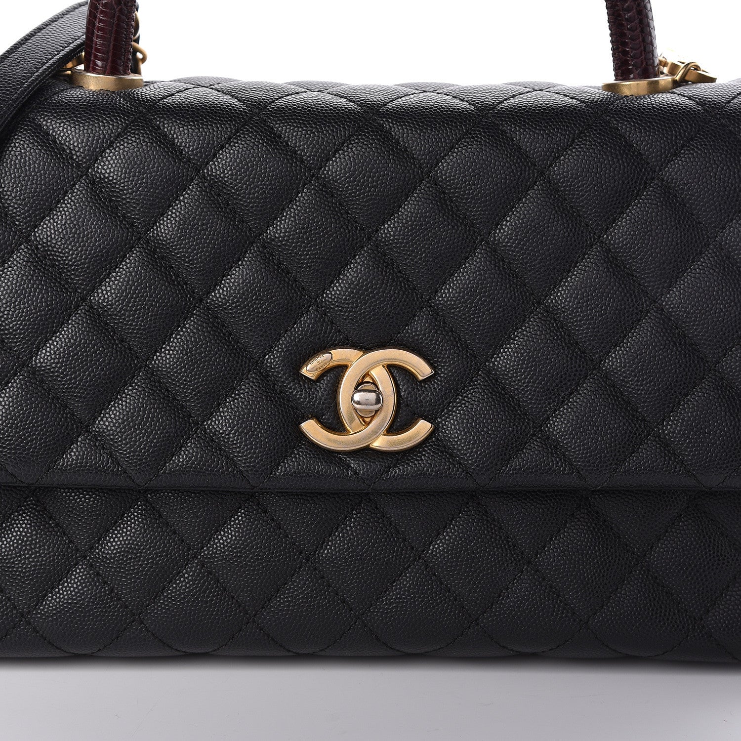 Chanel Caviar Lizard Quilted Small Coco Handle Flap Black 12 of 12