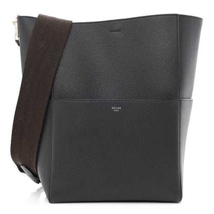 Celine Soft Grained Calfskin Sangle Bucket Bag Anthracite 1 of 8