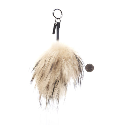 Fendi Mink Fox Rabbit Fur Vitello Flamingo Kurioso Monster Bag Bug Charm Beige Multicolor Black 2 of 4