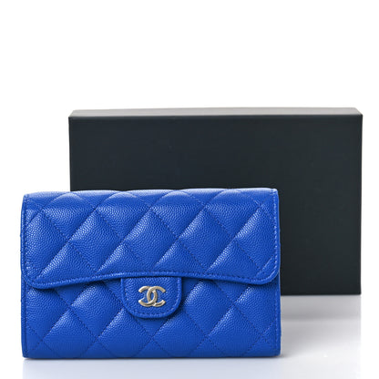 Chanel Caviar Quilted Medium Flap Wallet Blue 10 of 10