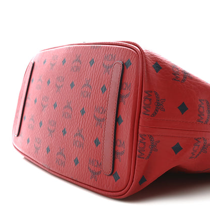 MCM Visetos Medium Liz Reversible Shopper Tote Candy Red 10 of 17