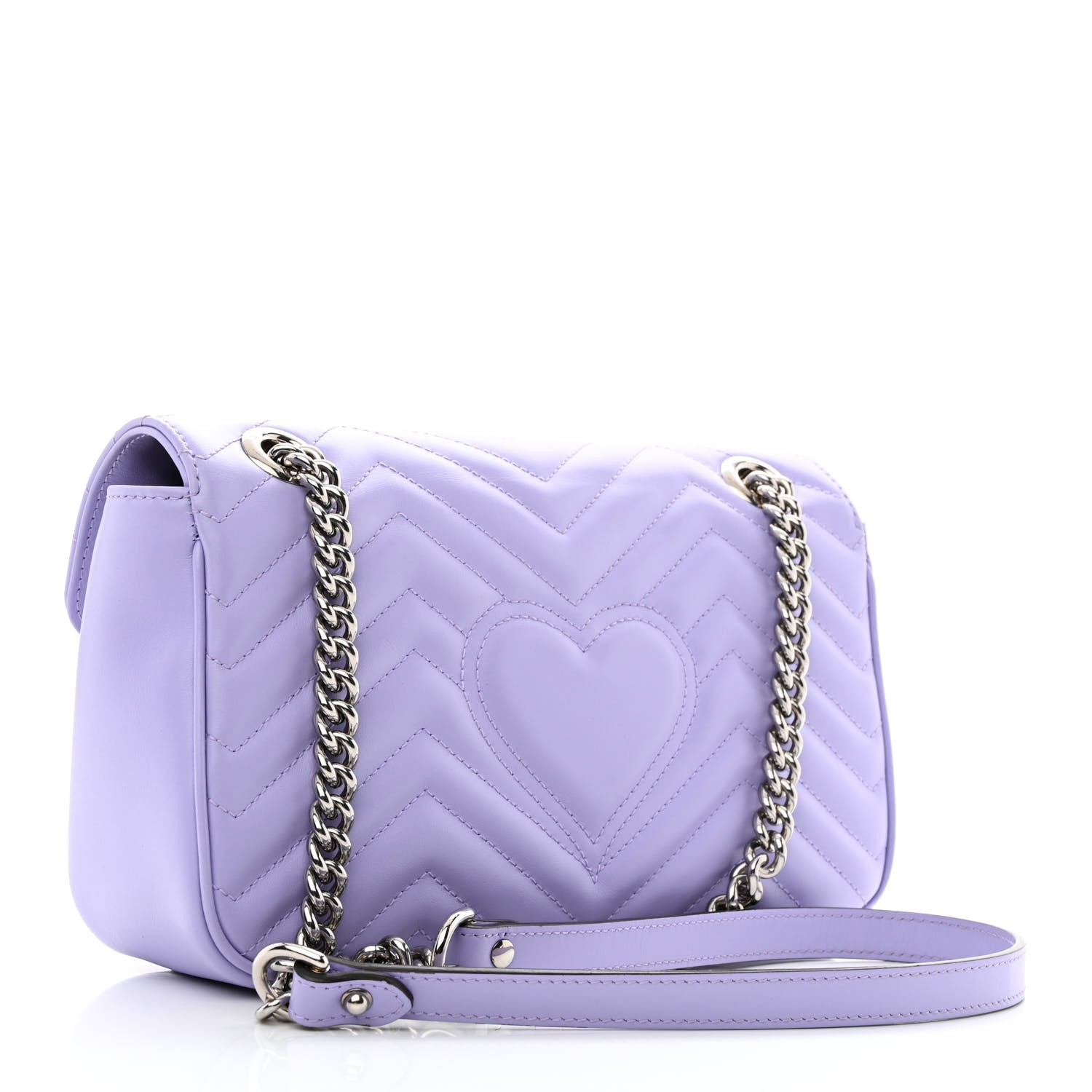 Gucci Calfskin Matelasse Small GG Marmont Shoulder Bag Lapis 3 of 10