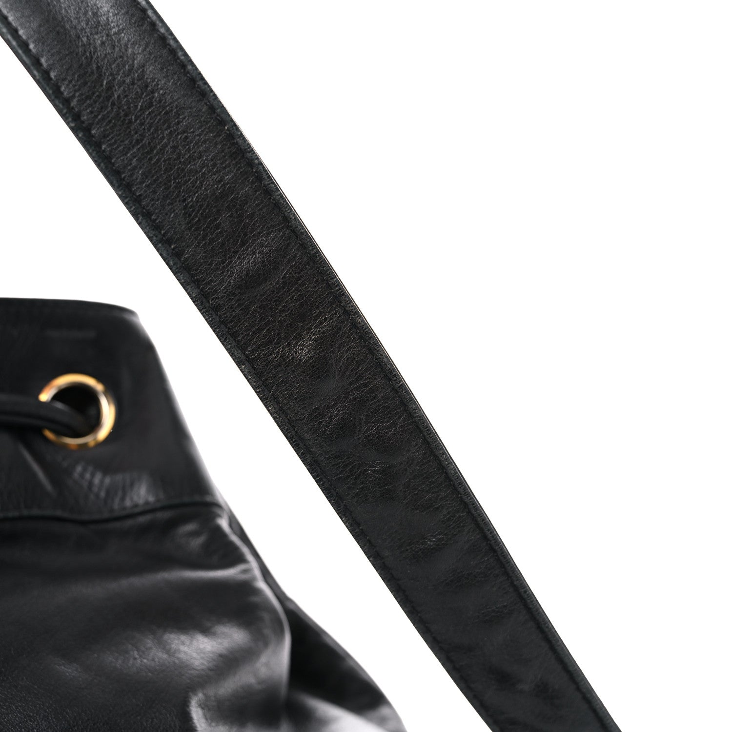 Chanel Lambskin Drawstring Sling Backpack Black 23 of 27
