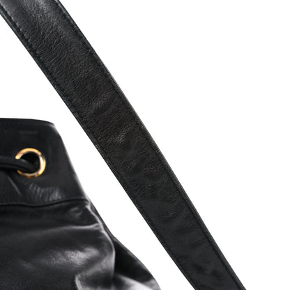 Chanel Lambskin Drawstring Sling Backpack Black 23 of 27