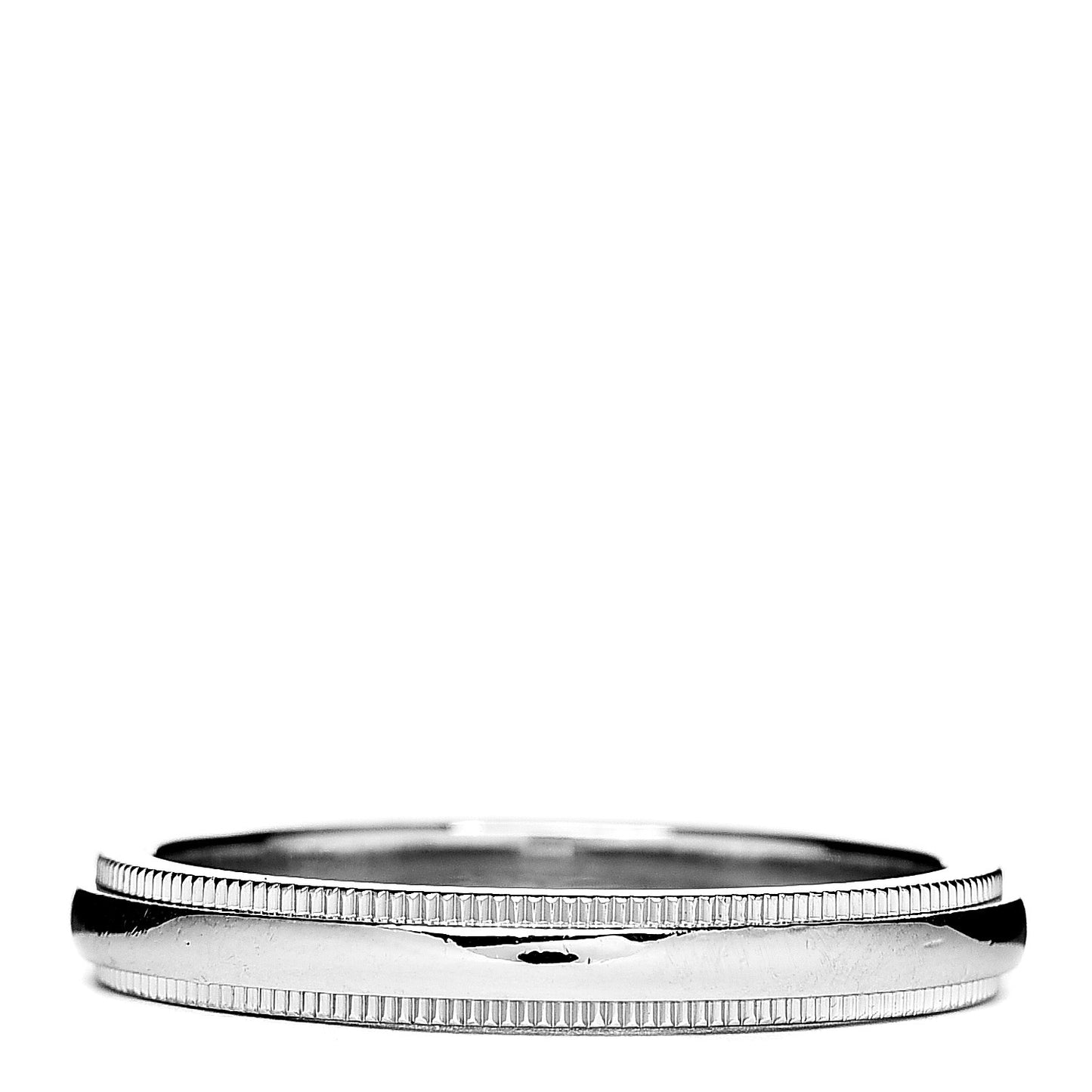 Platinum 3mm Milgrain Wedding Band Ring 56 7.75