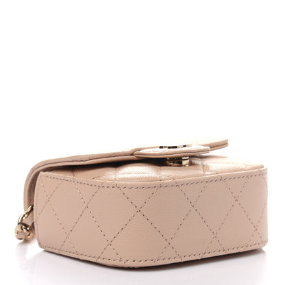 Chanel Caviar Quilted Mini Clutch With Chain Light Beige 4 of 10