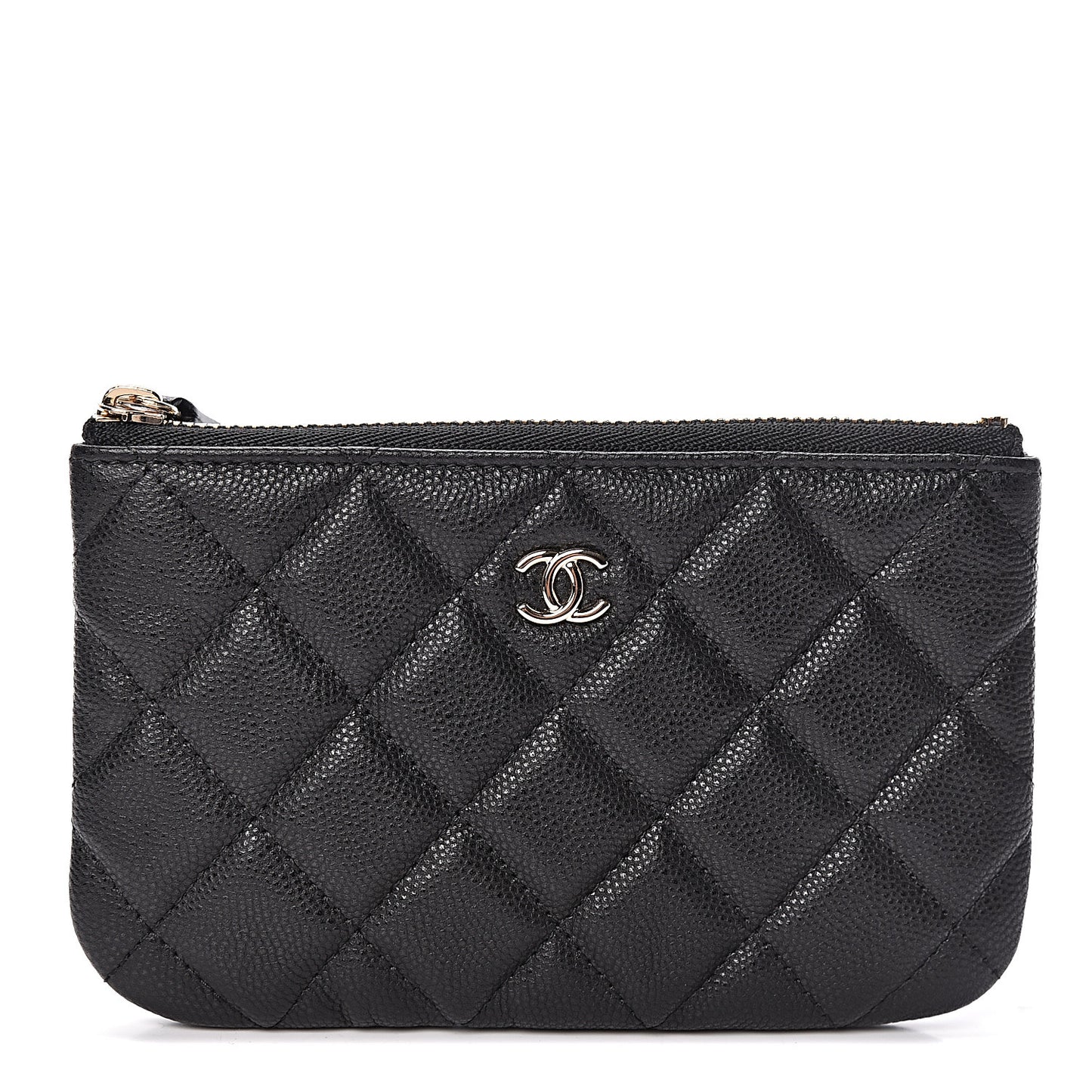 Caviar Quilted Small Cosmetic Case Black