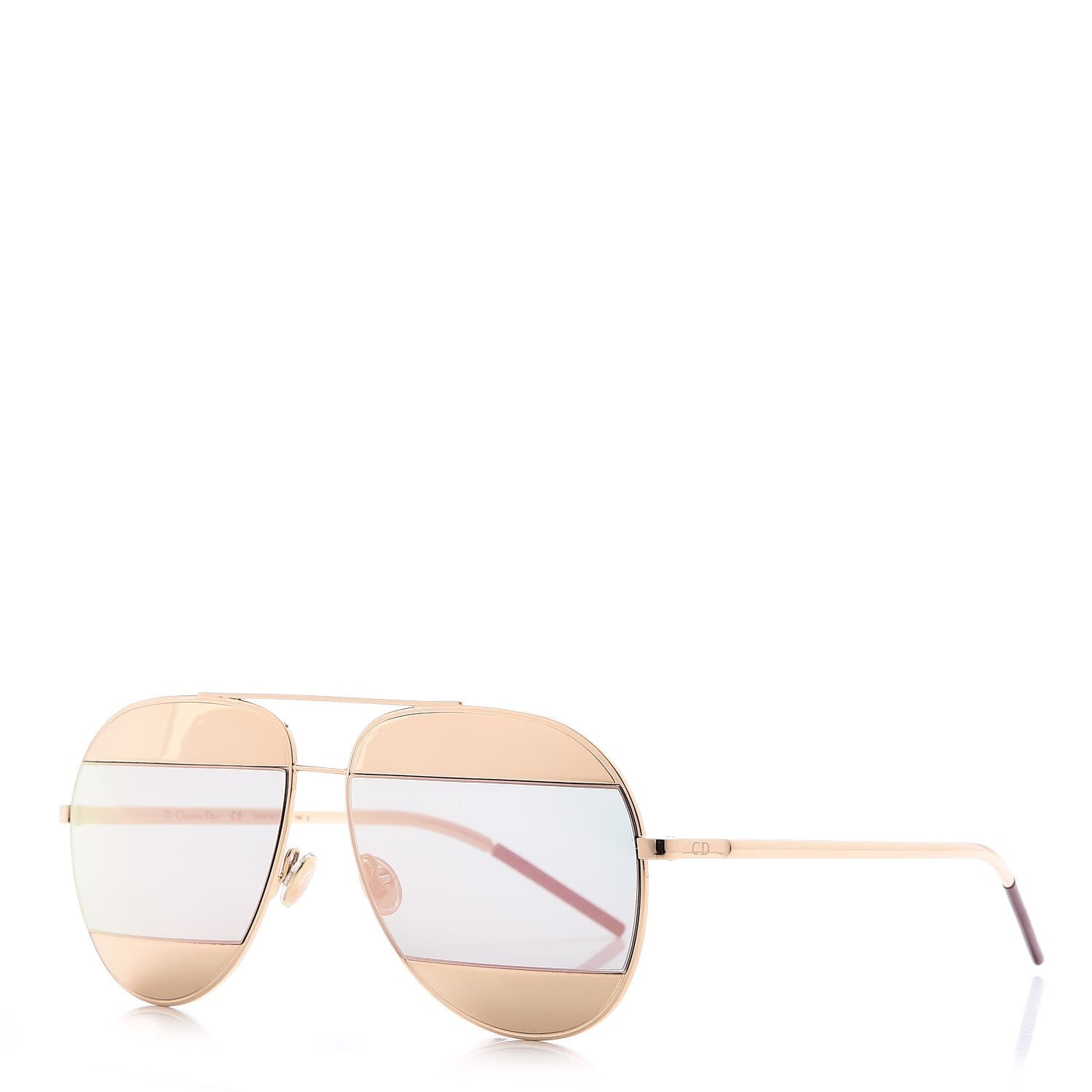 Christian Dior Split 1 Aviator Sunglasses Gold 1 of 8