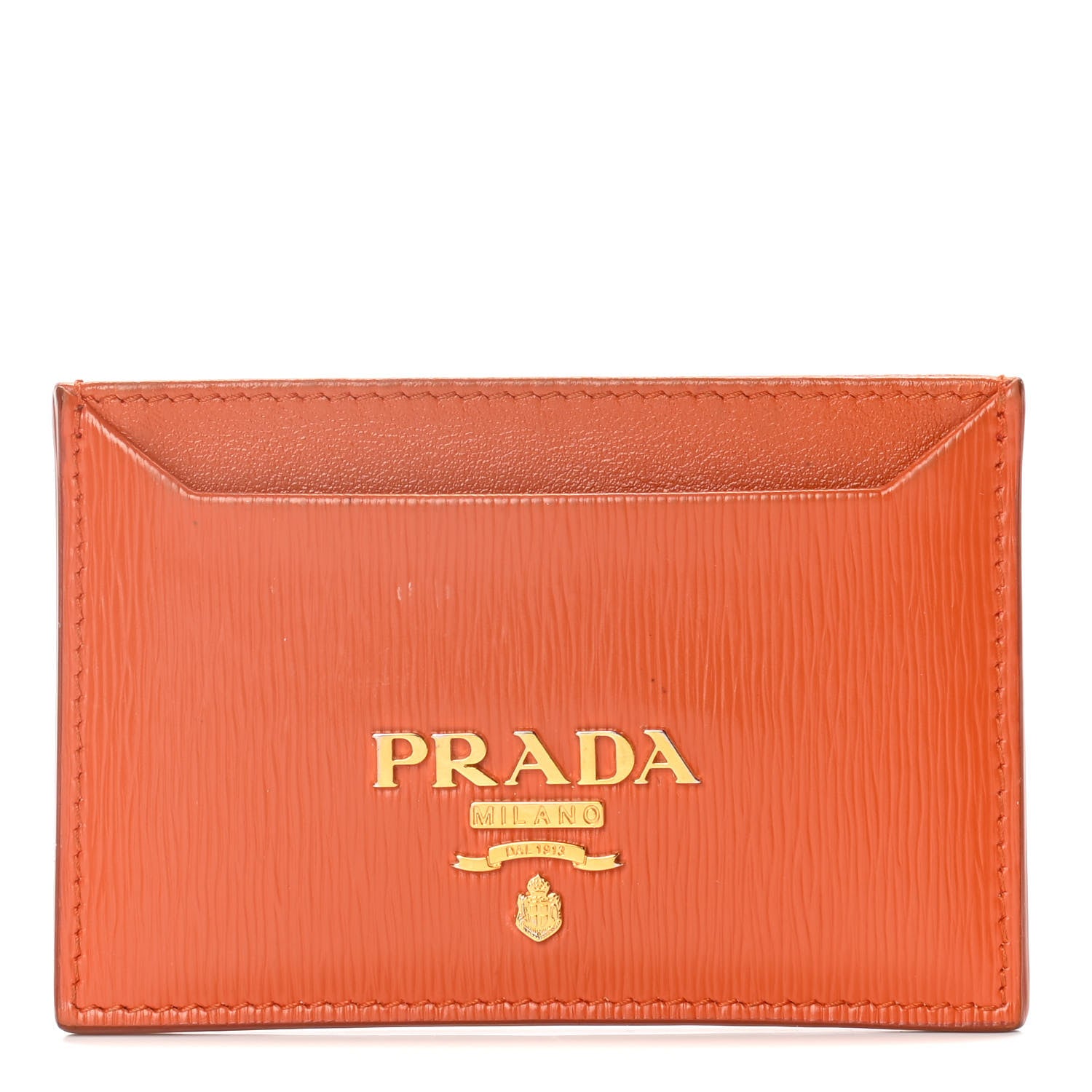 Prada Vitello Move Metal Card Case Papaya 1 of 7