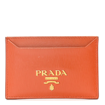 Prada Vitello Move Metal Card Case Papaya 1 of 7