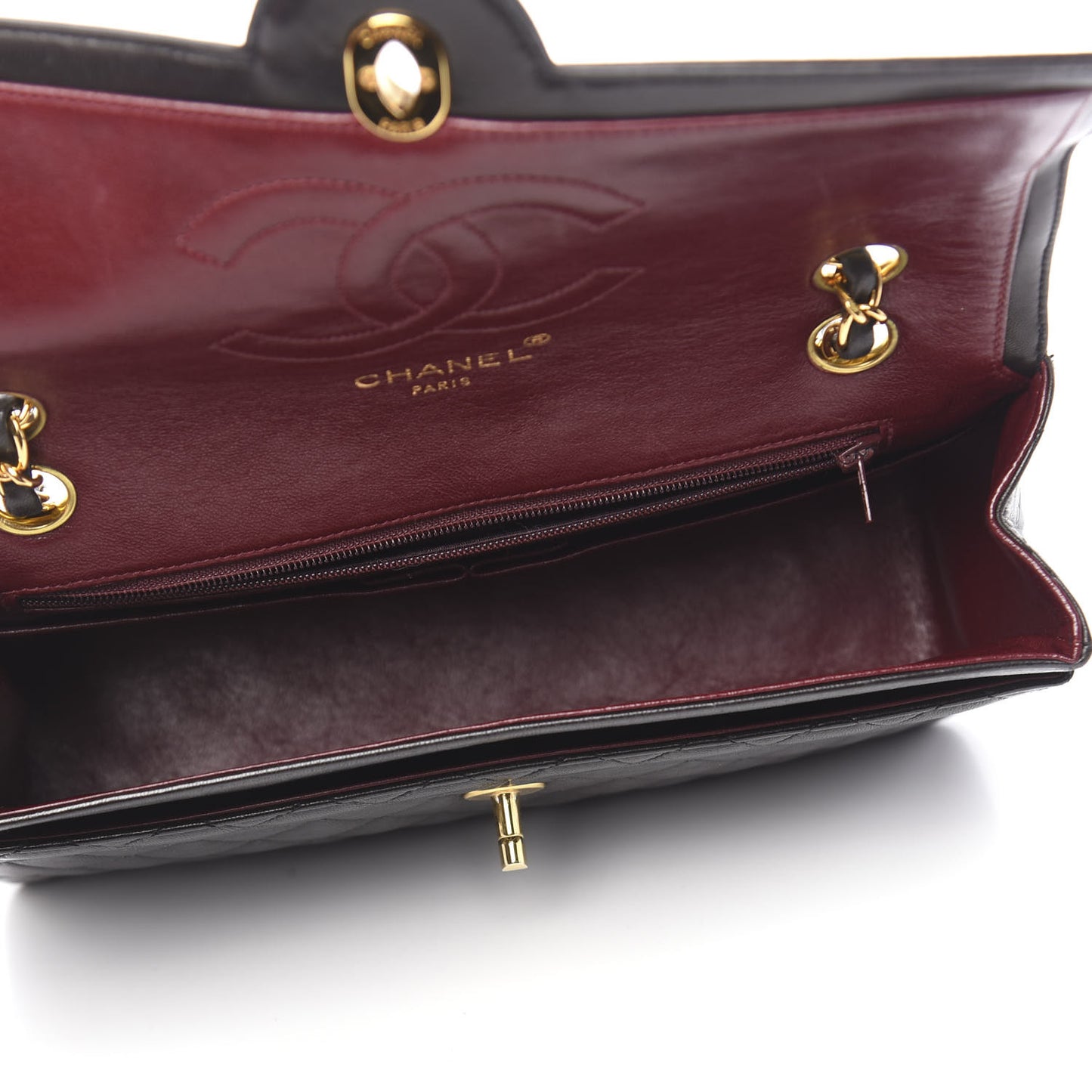 Lambskin Quilted Medium Single Flap Black