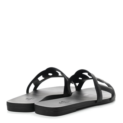 Hermes Rubber Aloha Sandals 37 Black 4 of 8