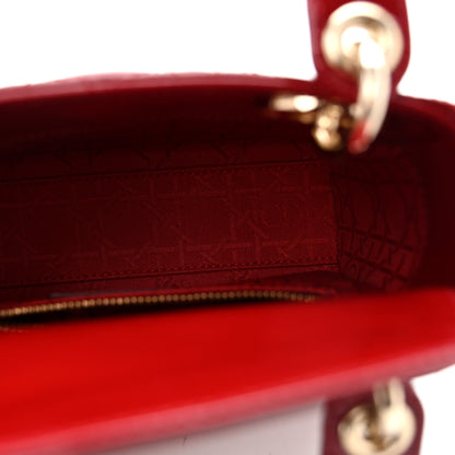 Christian Dior Patent Cannage Mini Lady Dior Red 5 of 10