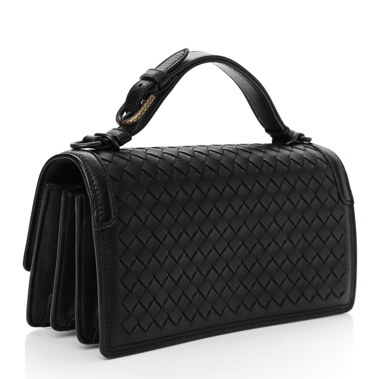 Bottega Veneta Nappa Intrecciato Top Handle Bag Black 3 of 9