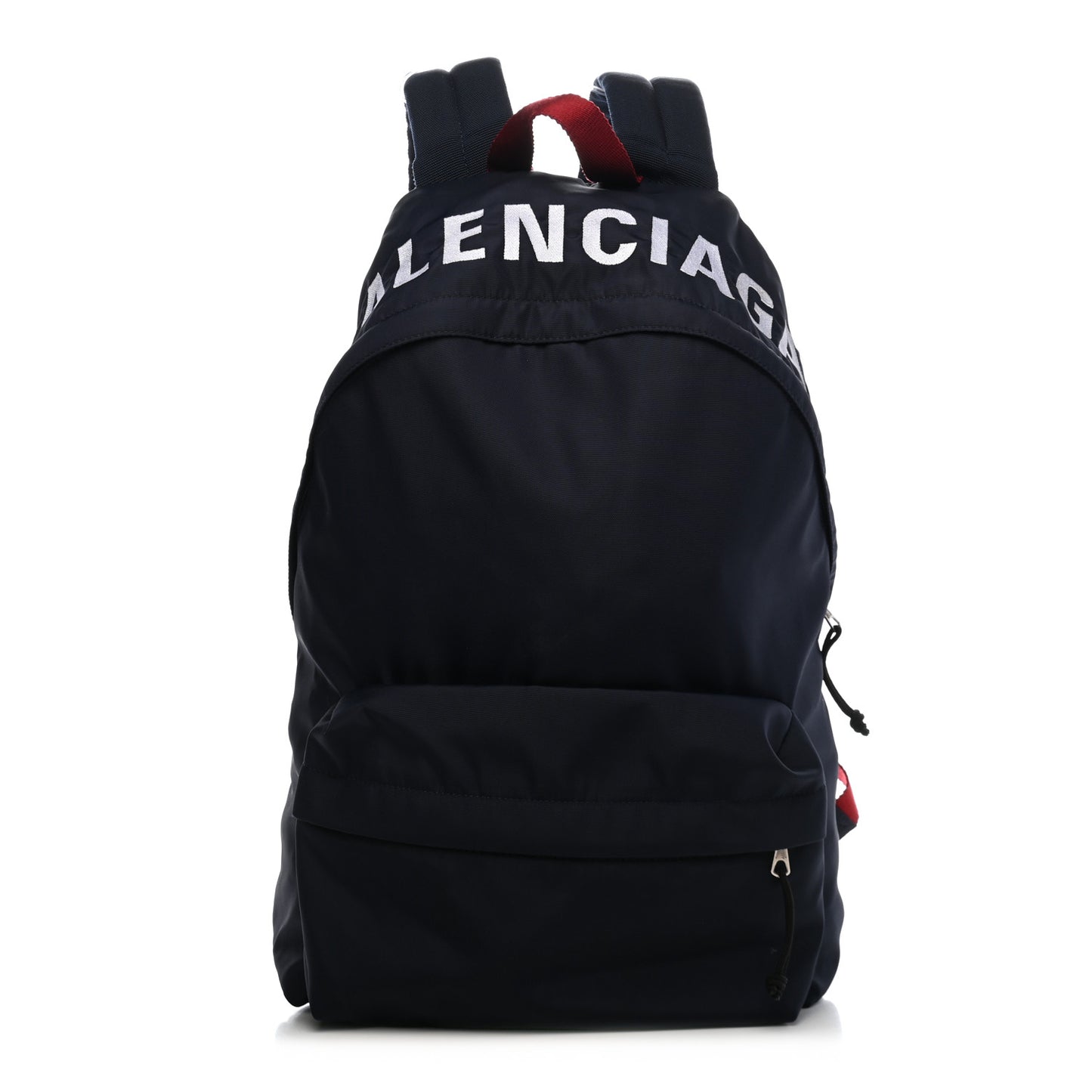Sport Nylon Logo Embroidered Wheel Backpack Navy Blue Red
