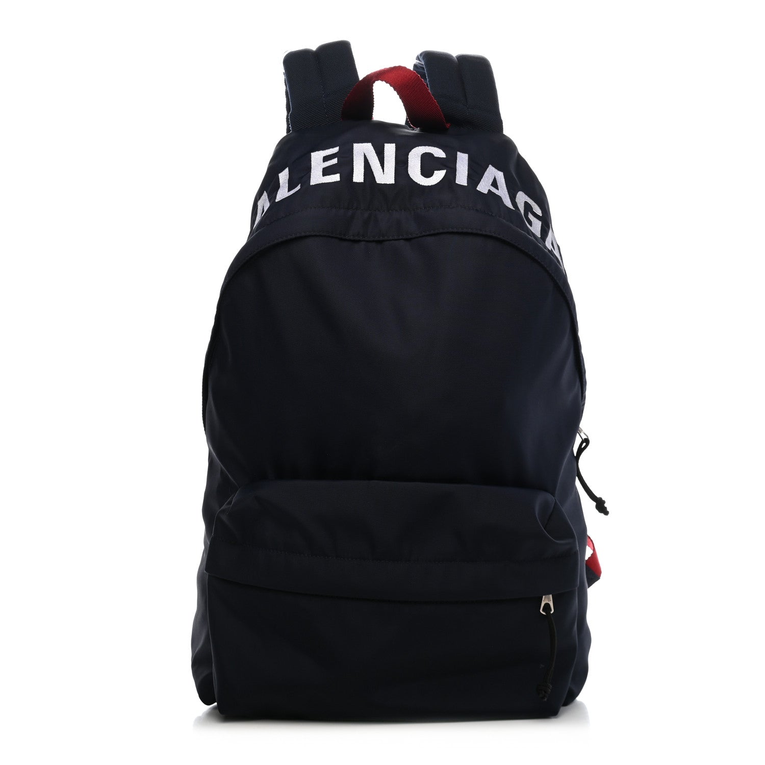 Balenciaga Sport Nylon Logo Embroidered Wheel Backpack Navy Blue Red 1 of 7