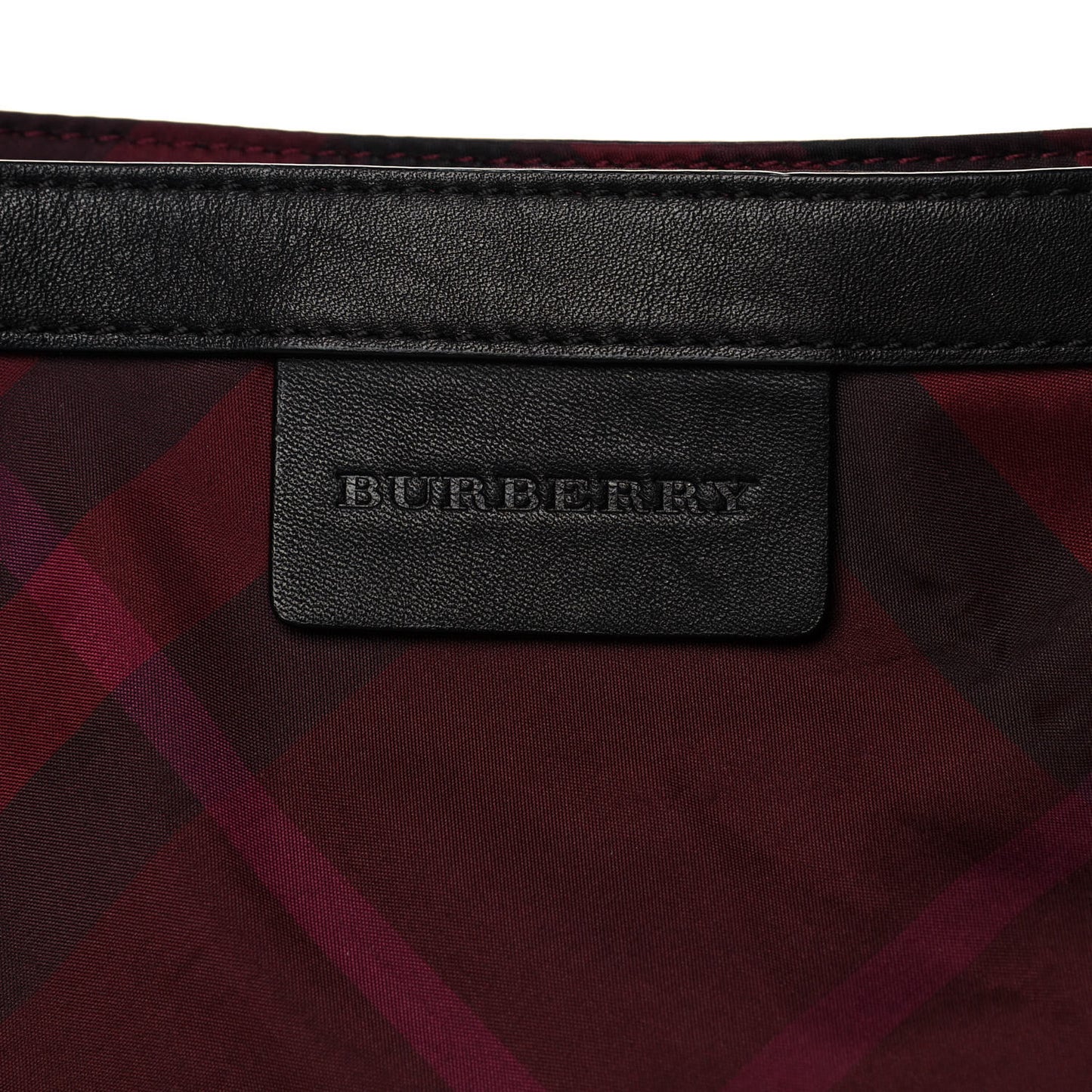 Nylon Check Small Buckleigh Packable Tote Bright Burgundy