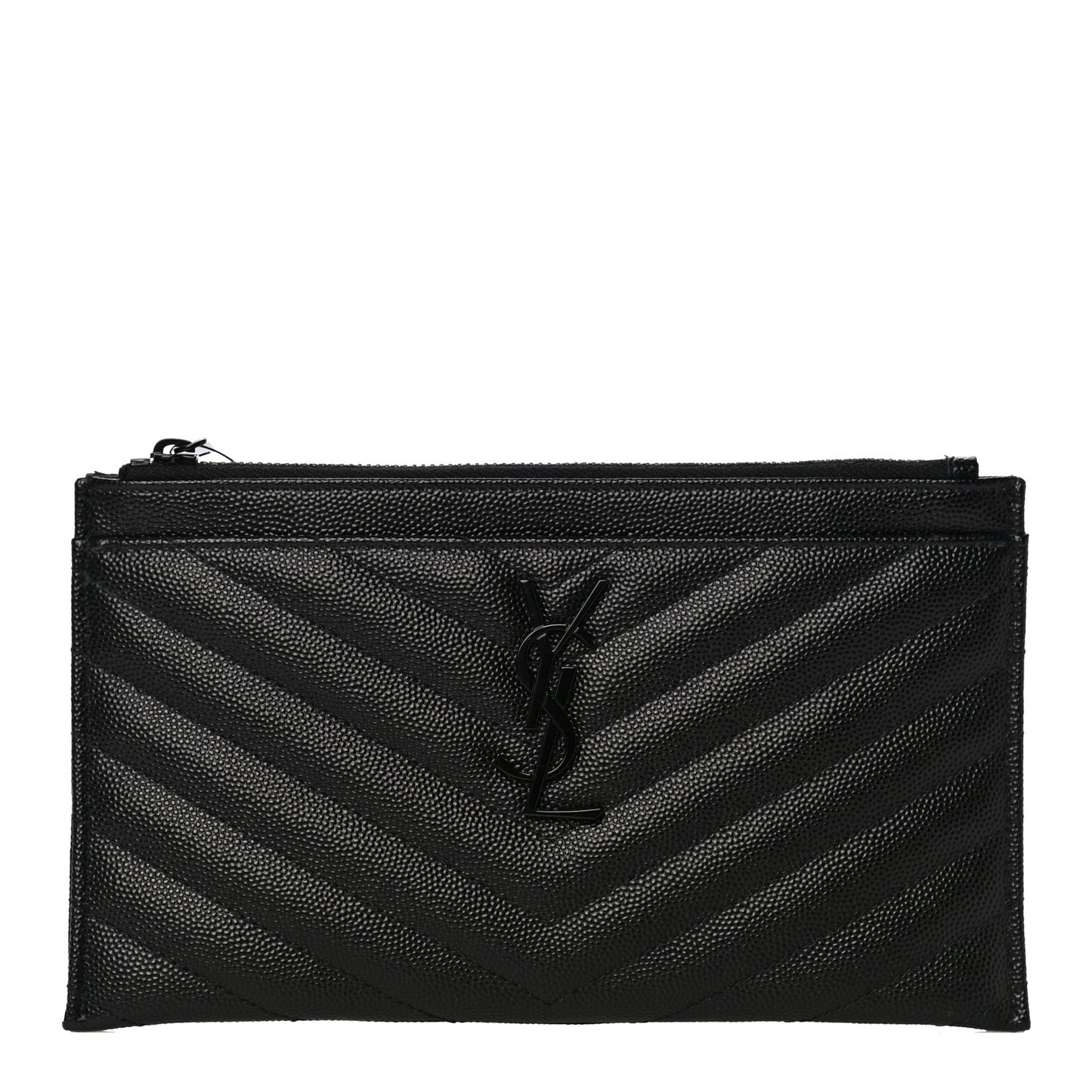 Grain De Poudre Chevron Monogram Bill Pouch Black