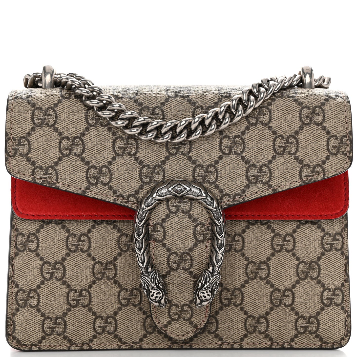 GG Supreme Monogram Mini Dionysus Shoulder Bag Hibiscus Red