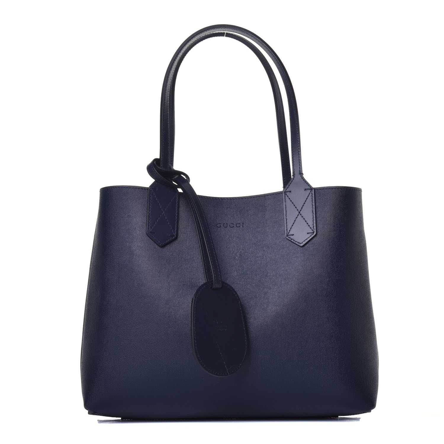 Gucci GG Supreme Monogram Blooms Small Reversible Tote Beige Blue Navy 3 of 14