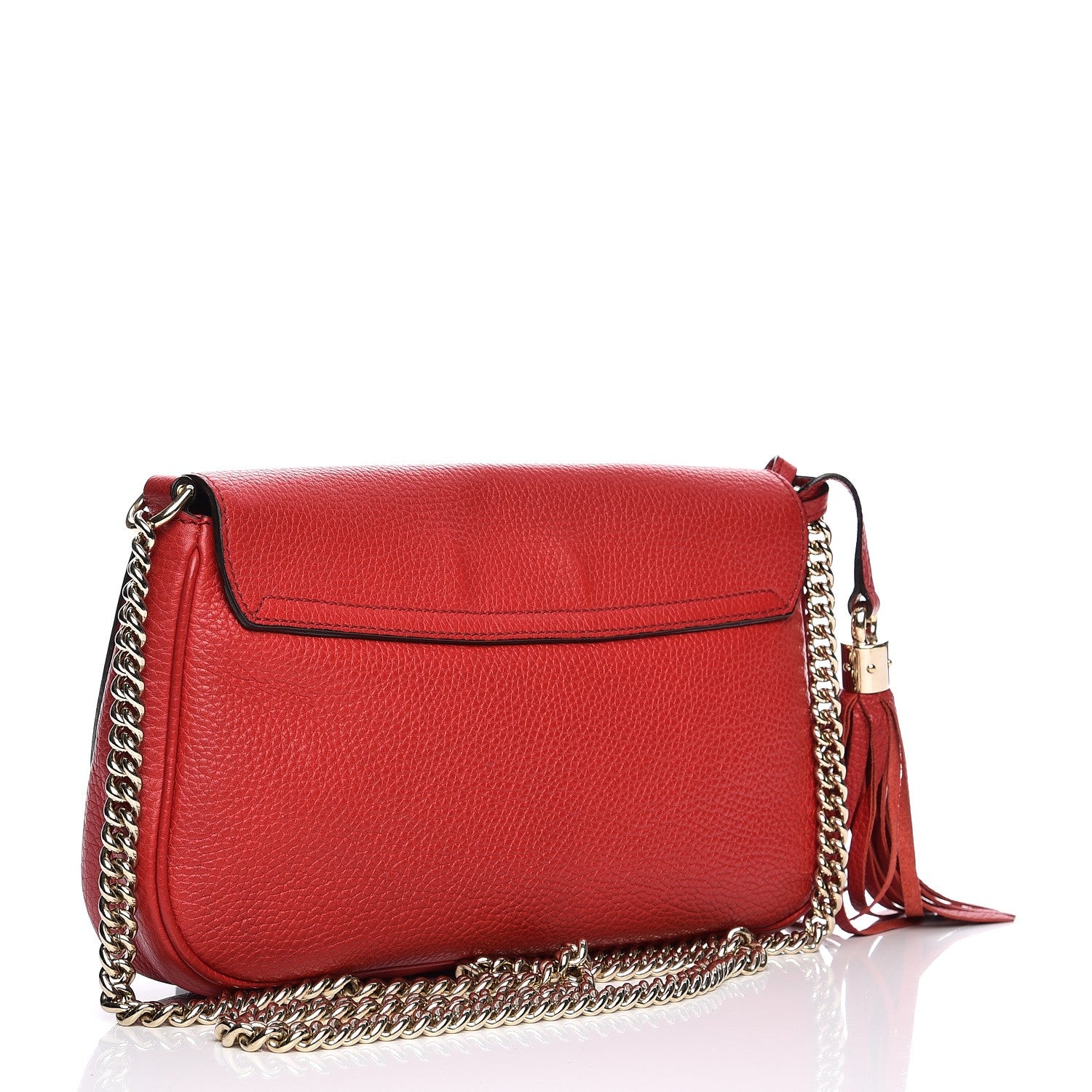 Gucci Pebbled Calfskin Medium Soho Flap Crossbody Red 2 of 9