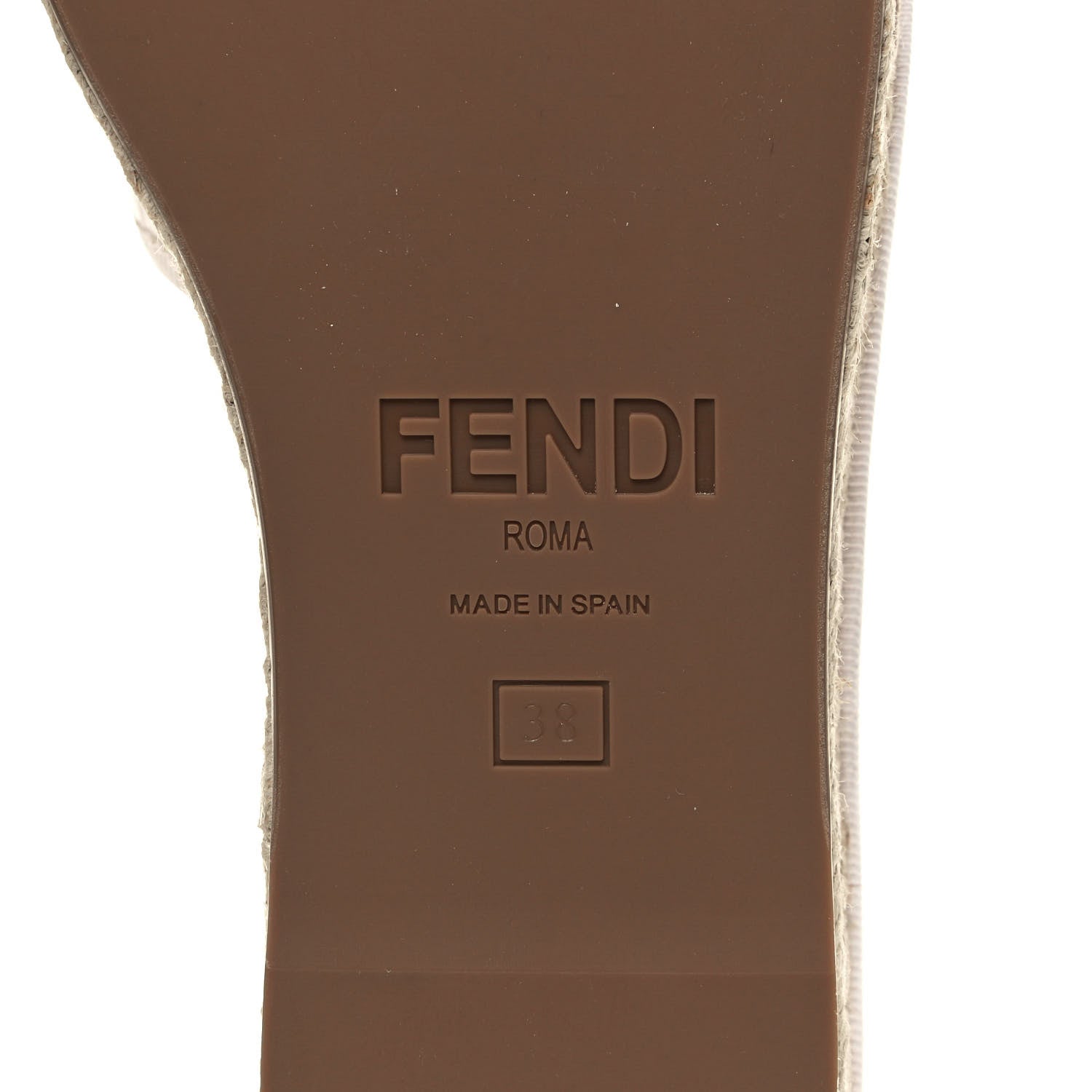 Fendi Nappa FF Embossed Espadrille Platform Sandals 38 Snow 6 of 9