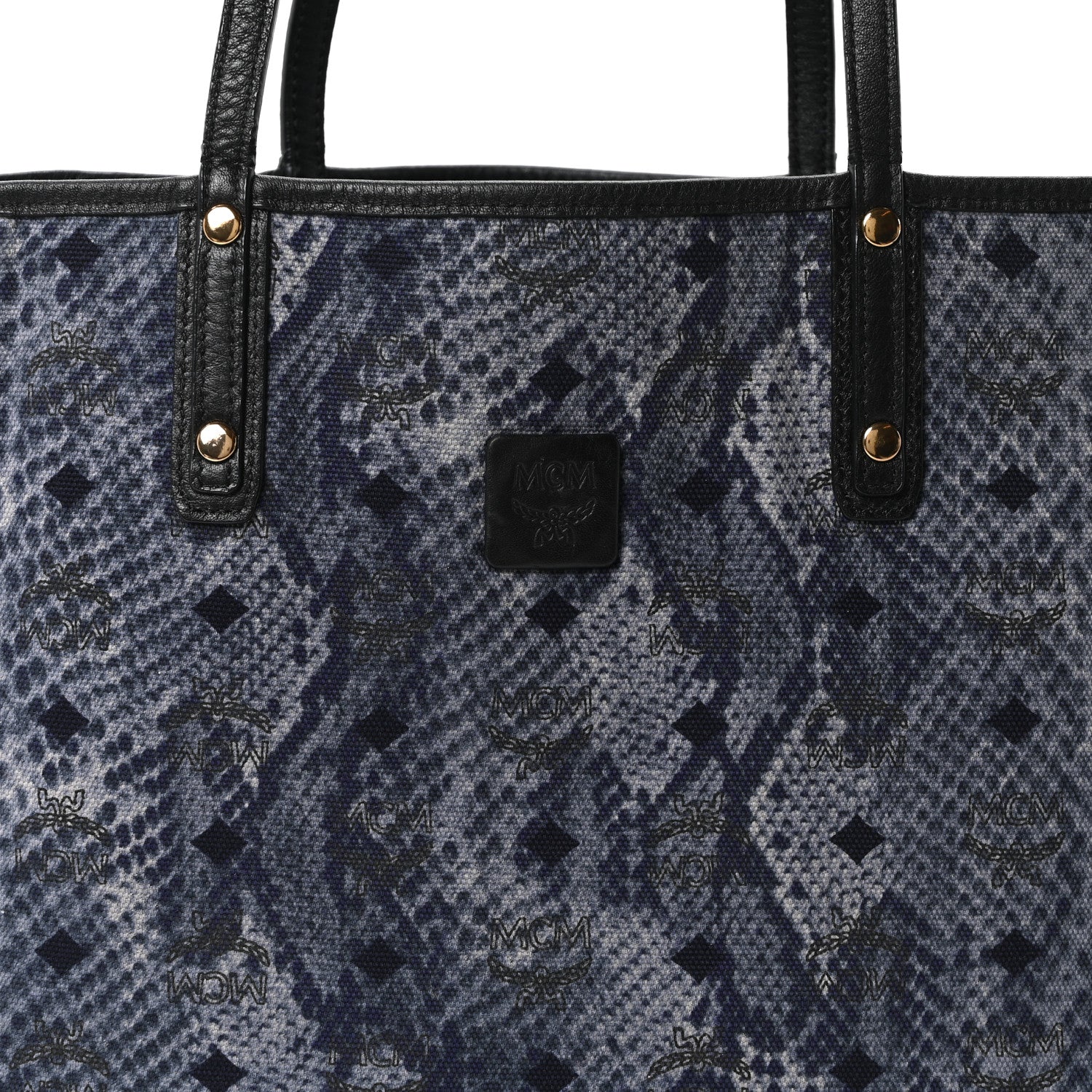 MCM Visetos Medium Liz Reversible Shopper Tote Black 14 of 16