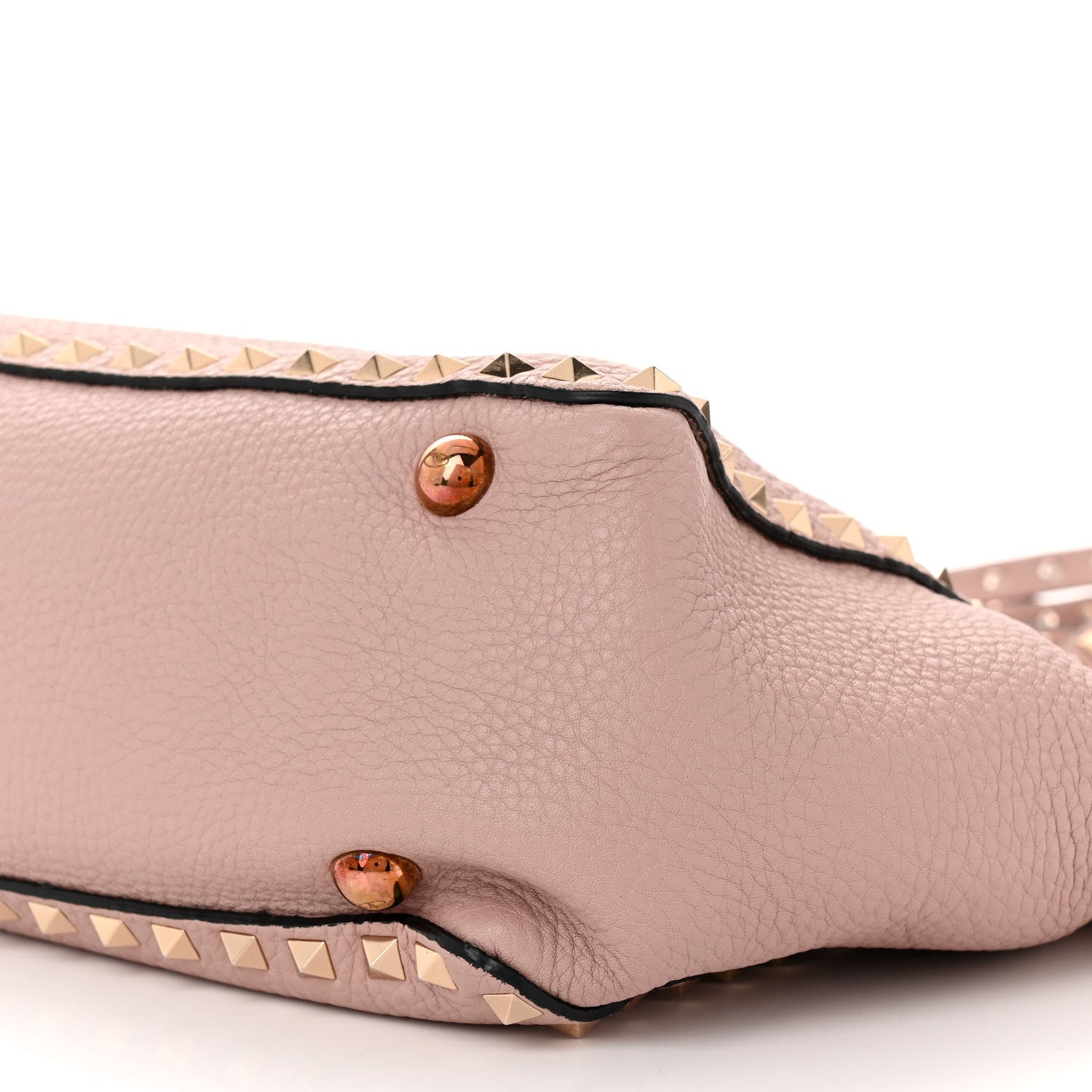 Valentino Garavani Grained Calfskin Small Rockstud Tote Poudre 9 of 10