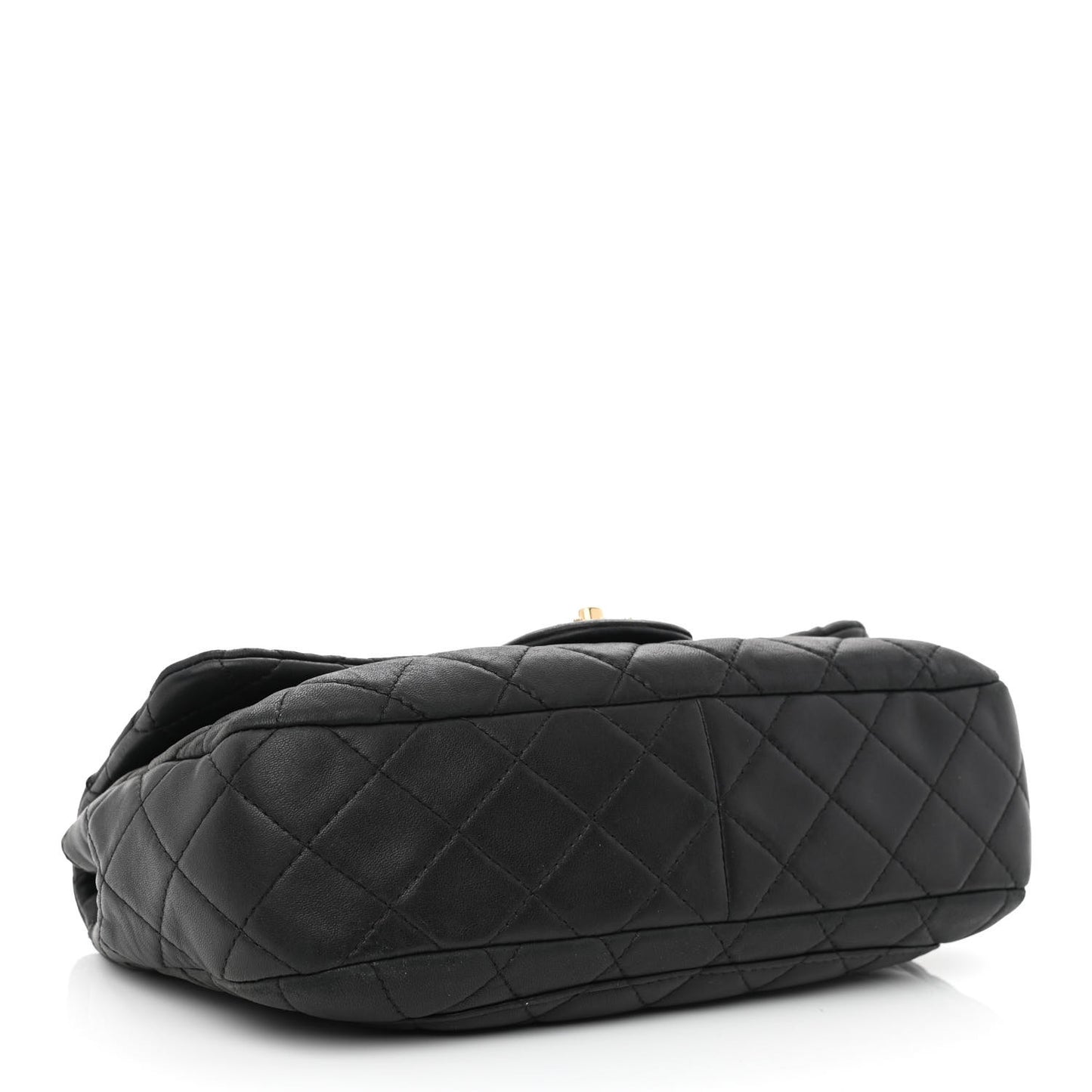 Lambskin Quilted Medium Precious Jewel Single Flap Black